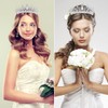 Frcolor Bridal Crystal Headband Crown Tiara with Comb for Wedding