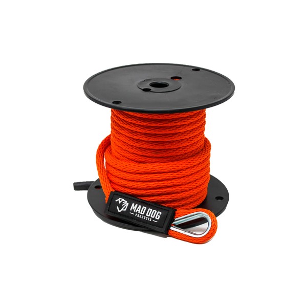 1/4" x 300' Orange Solid Braid Nylon Anchor Line w/Thimble