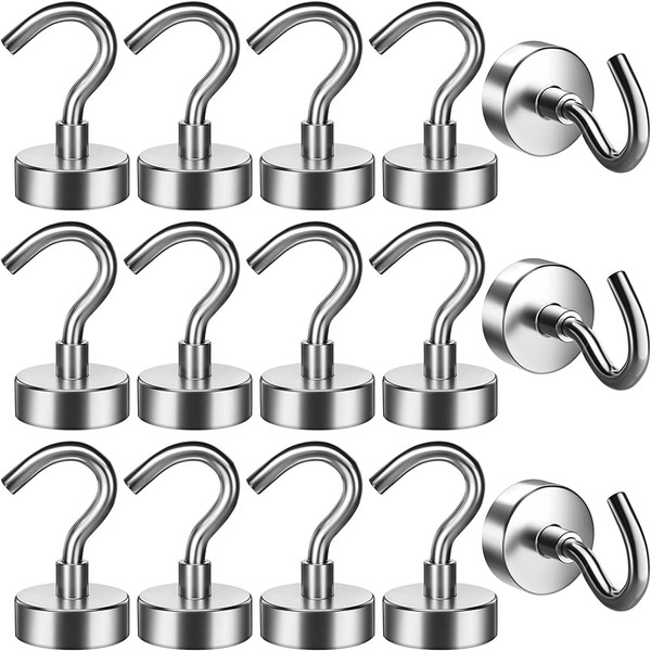 15 Pack Magnetic Hooks, 22 lb+ Neodymium Magnet Hooks Heavy
