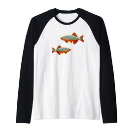 CPD Nano Fish Lovers Galaxy Rasbora Celestial Pearl Danio Raglan Baseball Tee