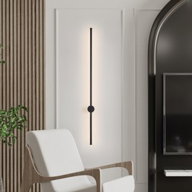 KELUOLY Dimmable Plug in Wall Sconce Set of 2,Black 39" LED Wall Light with Memory Function,Adjustable Color Temperature Brightness,Wall lamp with Timer for Living Room,Bedroom and Accent Lighting