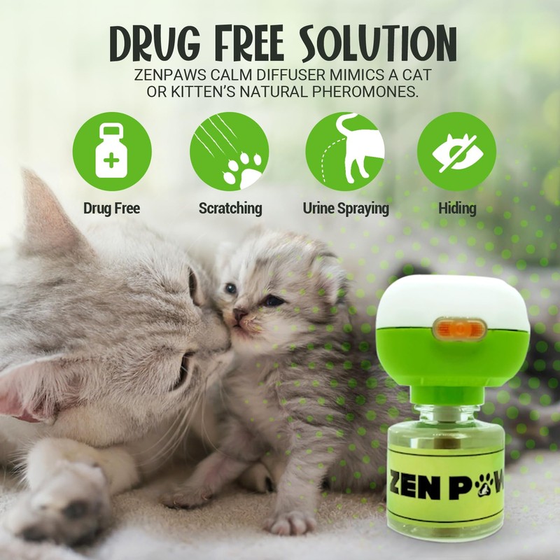 Zenpaws Upgraded No Scent - Diffuser Cat Relaxant Refill -