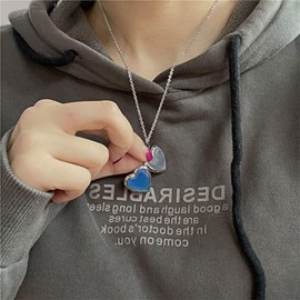 Mood Necklace for Women Temperature Sensing Color Changing Charm Heart Butterfly Peace Mood Necklace Jewelry Gifts for Women Teen Girls Valentine's Day Gifts