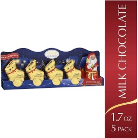 Lindt LINDOR Milk Chocolate Holday Figure Santa Claus and Reindeer Hollow 1.7oz