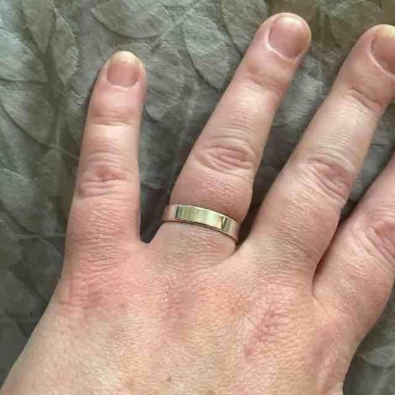 925 Solid Sterling Silver 4mm Flat Band Polished Ring In