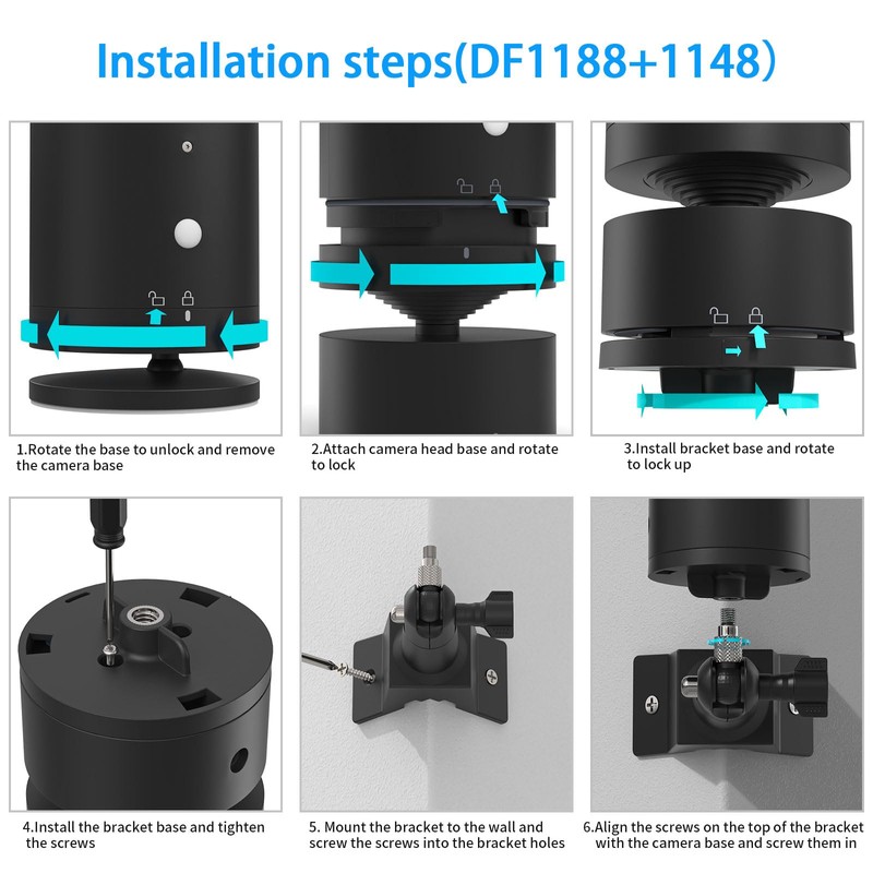Ring Pan-Tilt Mount Adapter Base with Extended Wall Plate Bracket