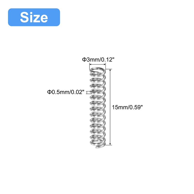 QUARKZMAN Pack of 5 Compression Spring 304 Stainless Steel Spring