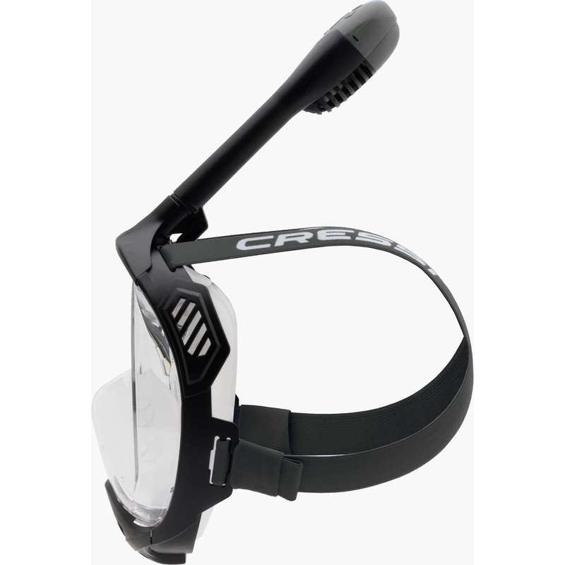 CRESSI Unisex Adult Java Full Face Snorkel Mask, Black/Black, S/M