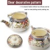 Floral Ceramic Enamel Teapot Tea Kettle for Stovetop,Large Porcelain Enameled