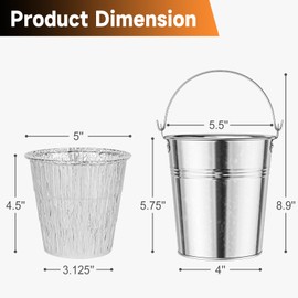 SHINESTAR 16-Pack Grease Bucket & Liners for Traeger Pro 575/780, Ironwood 650/885, 20/22/34 Series, Disposable Aluminum Drip Bucket Liner, HDW152