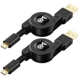 Cable Matters 2-Pack Retractable Micro USB Cable - 2.5 Feet