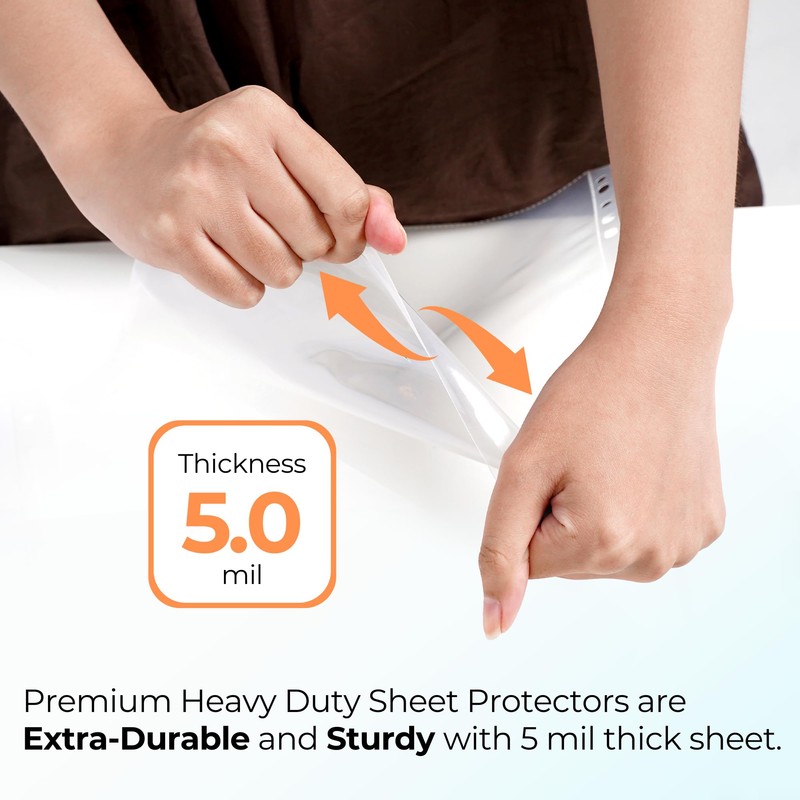 FLEXOFFICE 100 Pack, Heavy Duty Sheet Protectors 8.5 x 11,