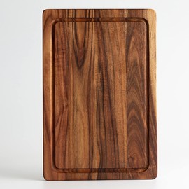EVERBBKING Acacia Wood Cutting Board for Kitchen Wooden Cutting Board with Deep Juice Groove and Handles, Wooden trays for meat, fruit and cheese