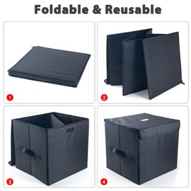 UENTIP Vinyl Record Storage Box for 7-inch Records Crate Holds up to 60 records,Pack of 1-11x 7.4x 7.4 Inch LP record storage - Black (7inch)