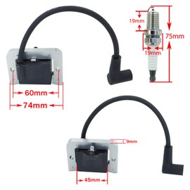 2 Pcs REMEDART 24-584-45-S Ignition Coil Replaces For Kohler 24-584-01-S 24-584-201-S 24-584-04-S 2458445 66-584-10-S For CH20S CH620 CH730 CV18 SV710 SV830 MIA11292 MIU11542 M132370 with Spark Plug