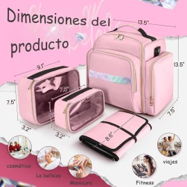 Maletin De Maquillaje Profesional Organizador Viaje Cosmét