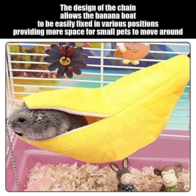 CHROMACRAFT 3-Piece Banana Shaped Hammock, Cute Pet Bed, Creative Mini