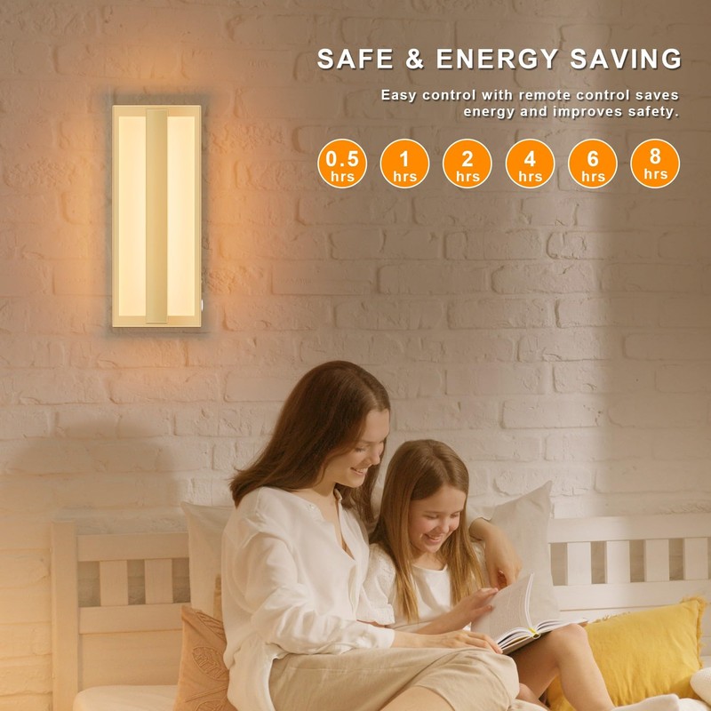 Aoceley 10000mAh Rechargeable Led Wall Sconce with Remote,3000K-6000K Stepless Dimmable