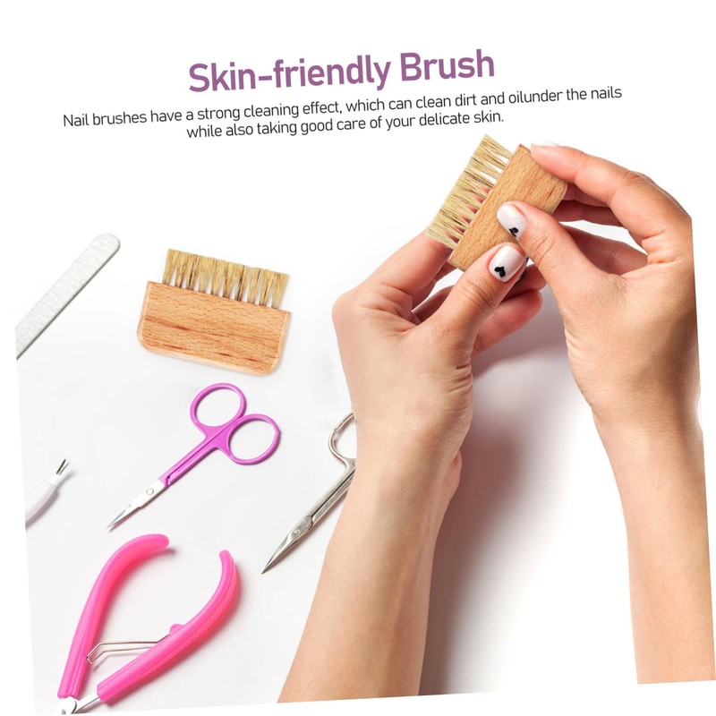 OHPHCALL Wooden Nail Scrub Brush Dense Bristles for Deep Cleaning