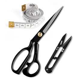 TIDEVAN 25.4 cm Scissors for Cutting Dressmaking Scissors Fabric Scissors Dressmaking Scissors Kit with Sharp Blades and Soft Handle for Cutting Fabrics, Leather, Material, Clothing, Changing
