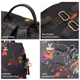 Woodland Leathers Anti-theft Back Pack Womans Ladies Backpacks Rucksack Bag For Women Shoulder convertible Backpack Handbags For Women with heavy duty zippers and waterproof lining (ColourSplash2)