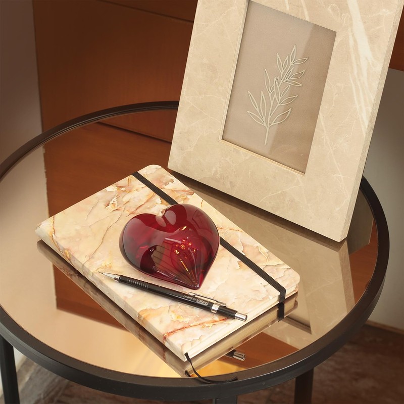 Ca D Oro Medium Red Heart Glass Paperweight Hand Blown