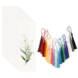 JINJUMEI Watercolour Paper, Pack of 50 Watercolour Paper with 50 Tassels, Premium Natural White Watercolour Paper, Watercolour Paper Cards for Watercolours, Postcards, Painting, DIY, Bookmark Crafts