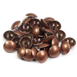 QZOOVNJ 3/4” Antique Red Copper Upholstery Tacks Nails Pins, Furniture Thumb Tack Pins Assortment Kit for DIY Wood Furniture Décor 100PCS (3/4”(19mm), Red Copper)