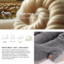 TOP-EX Waterproof Winter Hat for Men and Women, Merino Wool Knitted Hat with Visor, Warm Fleece Lining, for Women Newsboy Cap, Ideal for Cold Weather and Outdoor Sports, Grey_Waterproof