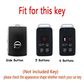 HIBEYO Funda para llave Volvo Smart Car Key Accesorios con llaveros, Rosado, 6 buttons