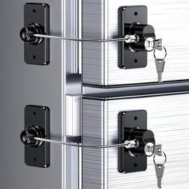 4 Pack Refrigerator Door Lock with Adhesive, No Tools Required, Child Proof Fridge Door Lock for Kids and Pets, Self Adhesive Latch for Freezer, Cabinets, Drawers, Windows (Patent)