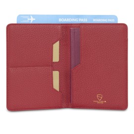 Vaultskin Kensington Leather Passport Wallet with RFID Protection (Matt Red)