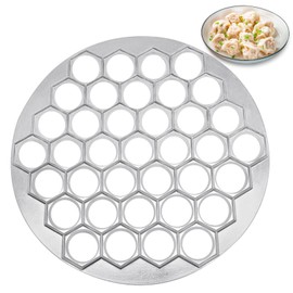 Dumpling Maker 37 Holes Ravioli Mold, Aluminum Alloy Ravioli Machine, Dumpling Form Maker Tools, Dough Press Making Mold for Kitchen Cooking (Silver)