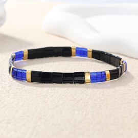 KELITCH Miyuki Beaded Stretch Bracelets Fashion Tila Strand Bracelets Women Stackable Bangle (02D)