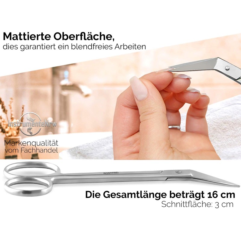 Long Nail Scissors Toenail Scissors Angled for Seniors Micro-Toothed -