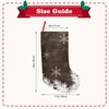Snow Pine Trees Brown Rustic Wood Winter Christmas Stockings 18