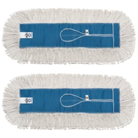 Nine Forty Industrial-Grade 24x5 Cotton Dust Mop Head Refills, Perfect Replacement for Busy Home, Gym, Industrial and Commercial Spaces, Heavy-Duty Mop for Janitorial & Housekeeping Needs - 2 Pack