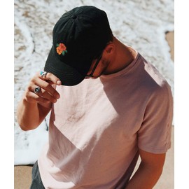 Riot Society Sombrero de papá ajustable bordado para hombre, Hibisco bordado (negro), Talla única