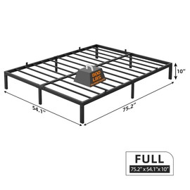 GAOMON 10 Inch Full Bed Frame No Box Spring Needed, Heavy Duty Platform Metal Bed Frame with Metal Slats and Under Bed Storage, Easy Assembly, Noise Free, Black