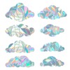 GORGECRAFT 8Pcs Large Rainbow Window Clings 3D Decorative Window Film