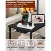OUTONLIFE Floor Lamp with Table & Remote, Side End Table