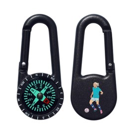 Azeeda 'Woman Football Player ' Compass Keyring (KC00036178)