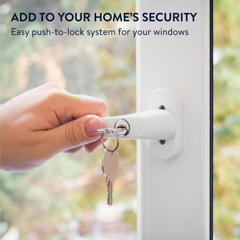 kwmobile Window Handle Lockable - Window Lock with Button and