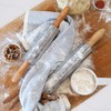 Beille Oak Wood Stainless Steel Barrel Classic Bakers Rolling Pin