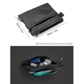 TACTICAL_GEEK Slim EDC Pouch, Portable Utility Carry Organization,Waterproof Small Nylon Bag,Lightweight Daily Organizer, A14-black