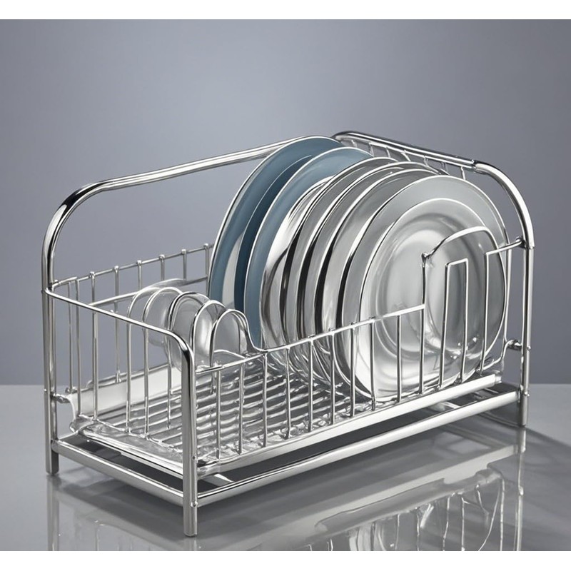 Ezprotekt Bamboo Wooden Plate Racks Dish Stand Holder, Dish Drainer