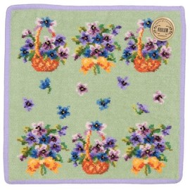 Fayer Amazing Violet Handkerchief Towel, Pale Green, 9.8 x 9.8 inches (25 x 25 cm)