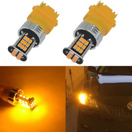 Alla Lighting Super Bright 3156 3157 LED Turn Signal Light Bulbs 2000 Lumens 3156 3457 4157 3157 LED Bulb 3020 30-SMD 3156 3157 LED Lights Bulbs Amber Yellow Blinker Lights Replacement for Cars Trucks