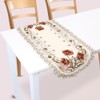 KooingTech Table Runner, Coffee Table Cover, 39x87cm Embroidered Red Floral