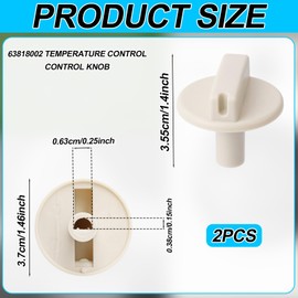 2pcs 63818002 Temperature Control Knobs, High Heat Resistant Heater Knob Replacement Parts for Baseboard Wall Heaters & Household Appliance